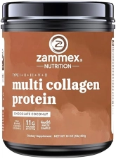 Zammex Chocolate Multi Collagen Peptides Powder Type I, III, V, X Hair, Skin Gut Health, 1lb