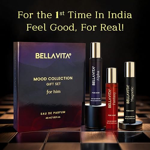 STELLA BELLAVITA LUXURY MEN S FRAGRANCE GIFT SET 3X15ML PHEROMONE INSPIRED, WOODY VANILLA SCENTS