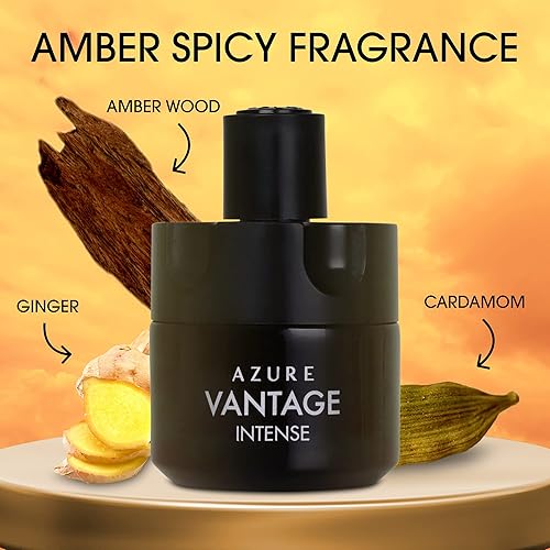 NOVOGLOW AZURE VANTAGE INTENSE EAU DE PARFUM 100ML LONG-LASTING MASCULINE SCENT WITH POUCH