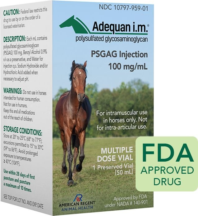 ADEQUAN EQUINE (POLYSULFATED GLYCOSAMINOGLYCAN) INJECTABLE FOR HORSES, 100MG/ML, 50-ML VIAL