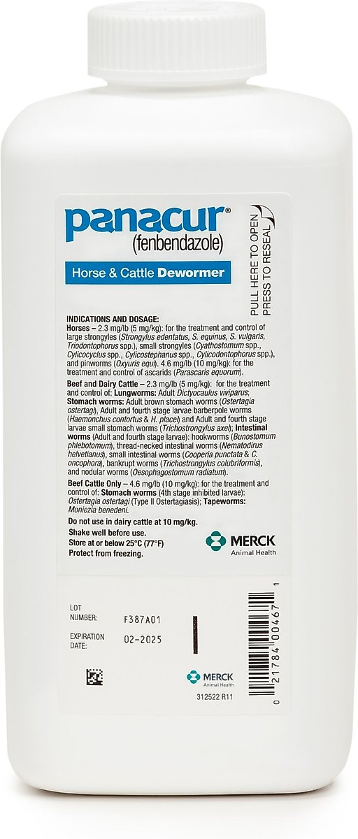 PANACUR SUSPENSION HORSE DEWORMER, 1 LITER BOTTLE