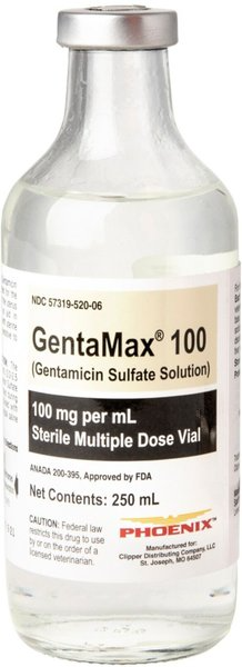 GENTAMAX GENTAMICIN (GENERIC) SULFATE SOLUTION FOR HORSES, 100 MG/ML, 250-ML