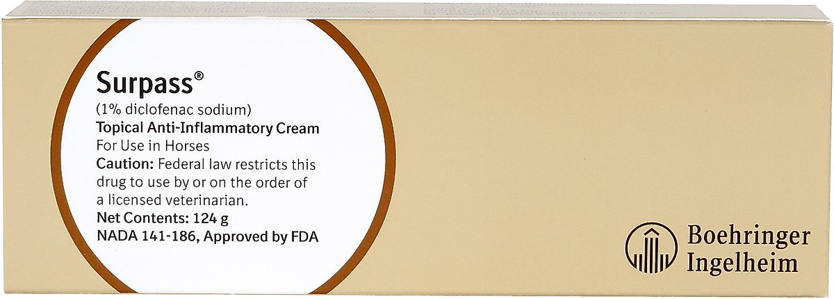 SURPASS (1% DICLOFENAC SODIUM) TOPICAL CREAM FOR HORSES, 124 G, 1 TUBE