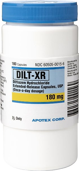 DILT-XR (DILTIAZEM HYDROCHLORIDE) EXTENDED-RELEASE CAPSULES, 180-MG, 60 CAPSULES