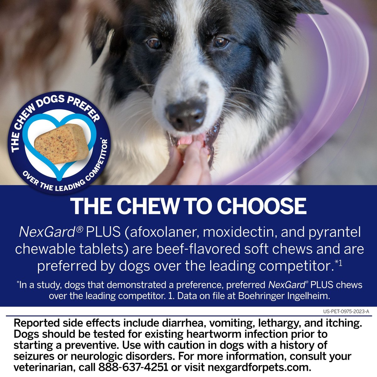 NEXGARD PLUS CHEWABLES FOR DOGS, 33.1-66 LBS. (PURPLE BOX) 6 CHEWABLE TABLETS (6-MOS. SUPPLY)