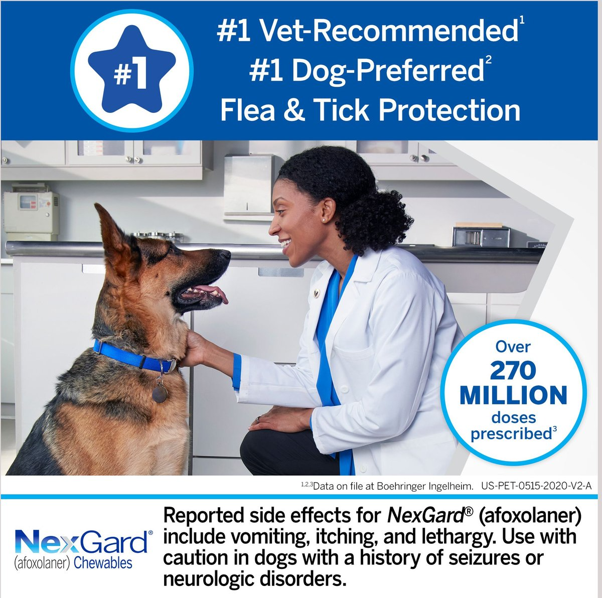 NEXGARD CHEWABLES FOR DOGS, 24.1-60 LBS, (PURPLE BOX), 6 CHEWABLE TABLETS (6-MOS. SUPPLY)
