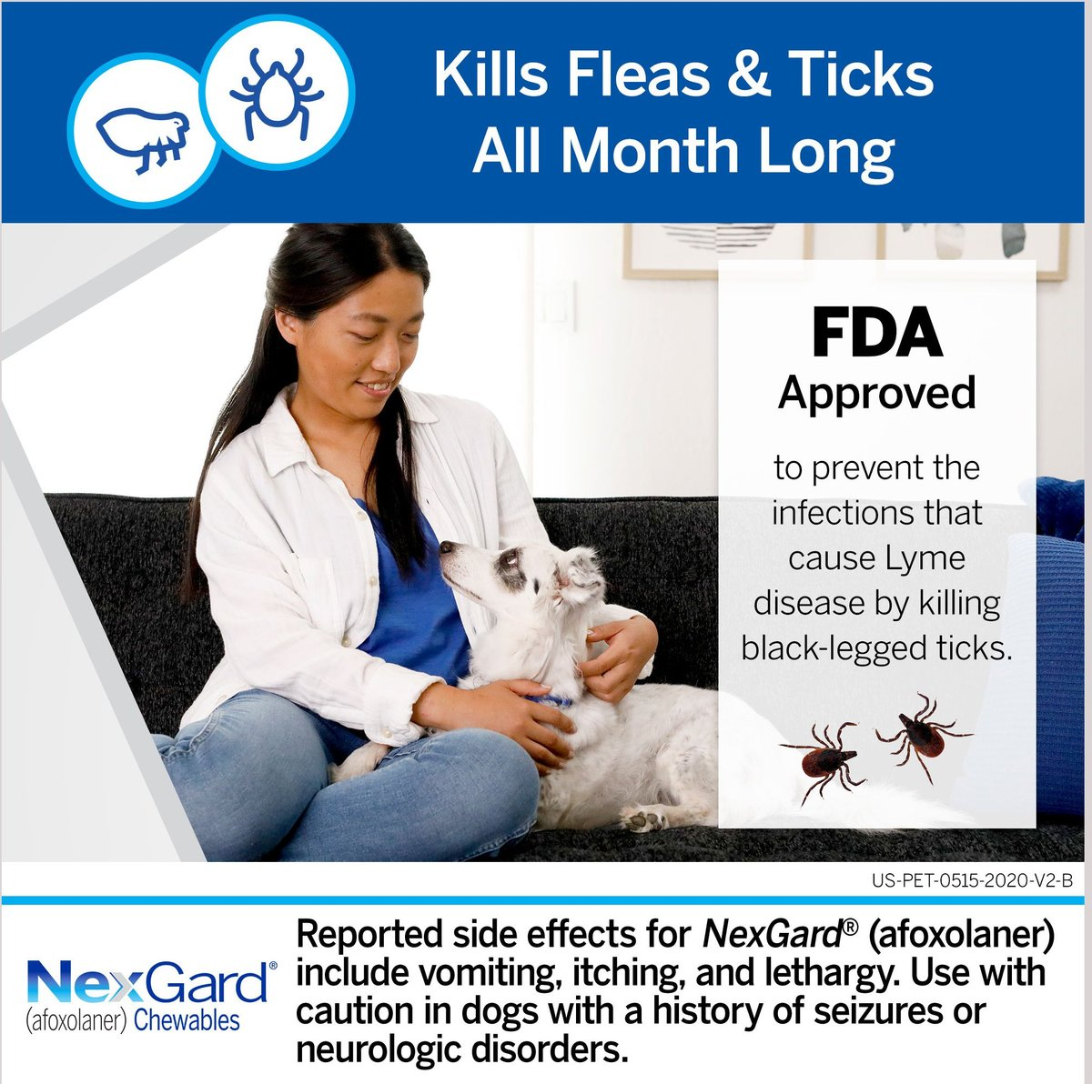 NEXGARD CHEWABLES FOR DOGS, 24.1-60 LBS, (PURPLE BOX), 6 CHEWABLE TABLETS (6-MOS. SUPPLY)