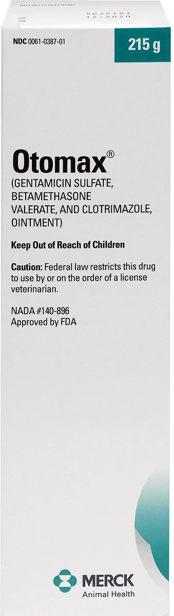 OTOMAX (GENTAMICIN / BETAMETHASONE / CLOTRIMAZOLE) OTIC OINTMENT FOR DOGS, 215-G BOTTLE