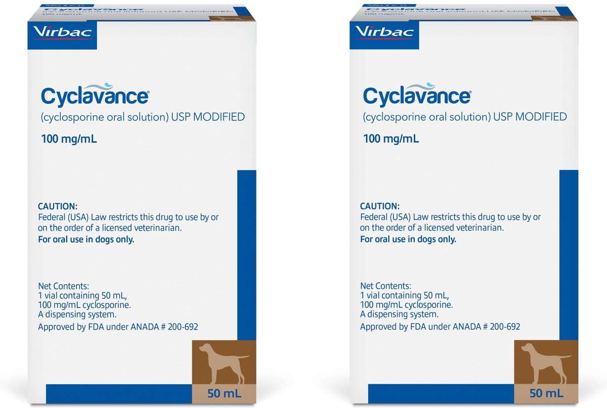 CYCLAVANCE (CYCLOSPORINE MODIFIED ORAL SOLUTION) FOR DOGS, 100-MG/ML, 50-ML, BUNDLE OF 2