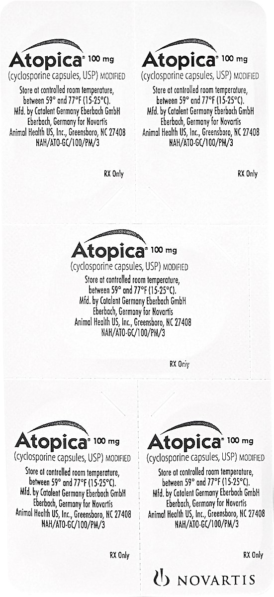 ATOPICA (CYCLOSPORINE MODIFIED) CAPSULES FOR DOGS, 100-MG (33.1-64 LBS), 60 CAPSULES