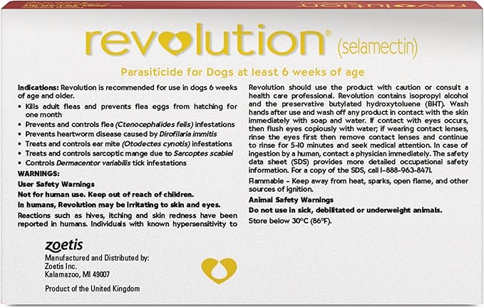 REVOLUTION TOPICAL SOLUTION FOR DOGS, 20.1-40 LBS, (RED BOX), 12 DOSES (12-MOS. SUPPLY)