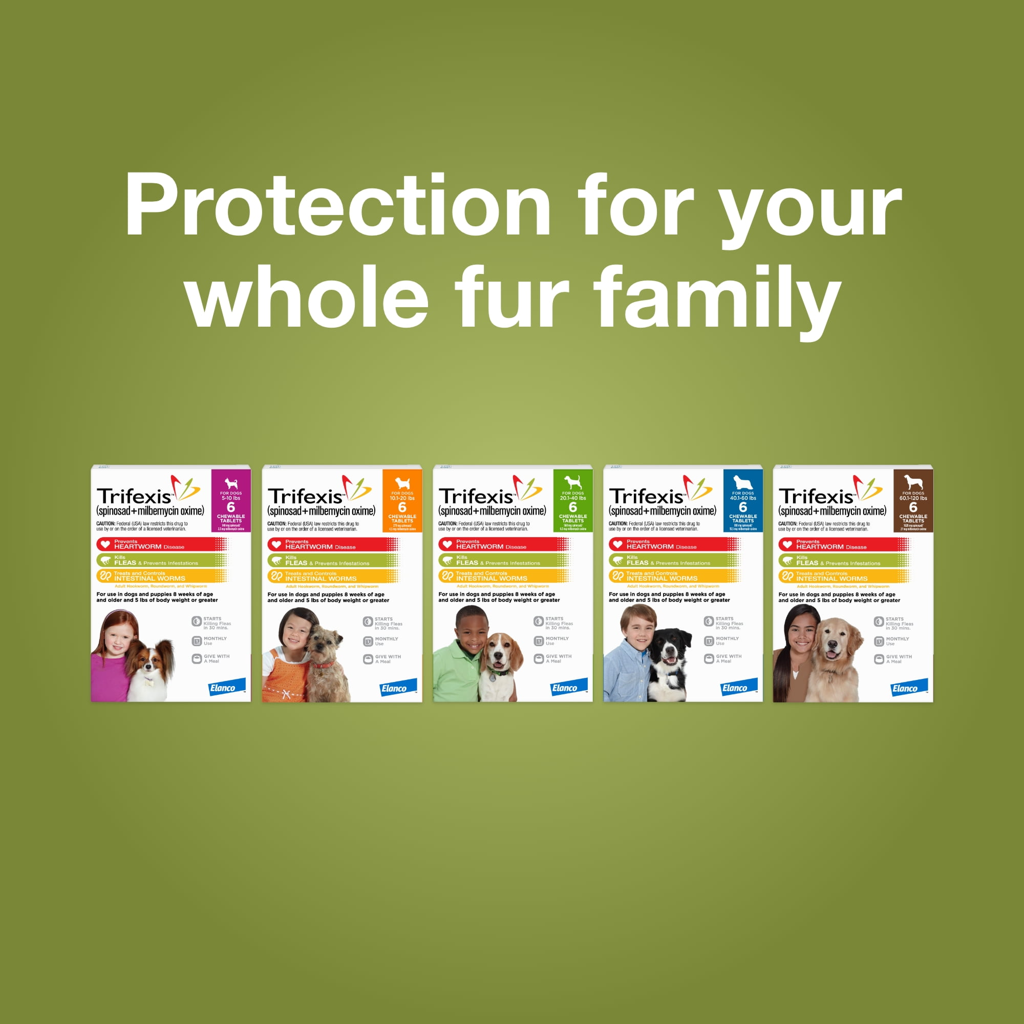 TRIFEXIS CHEWABLE TABLET FOR DOGS, 40.1-60 LBS, (BLUE BOX), 12 CHEWABLE TABLETS (12-MOS. SUPPLY)