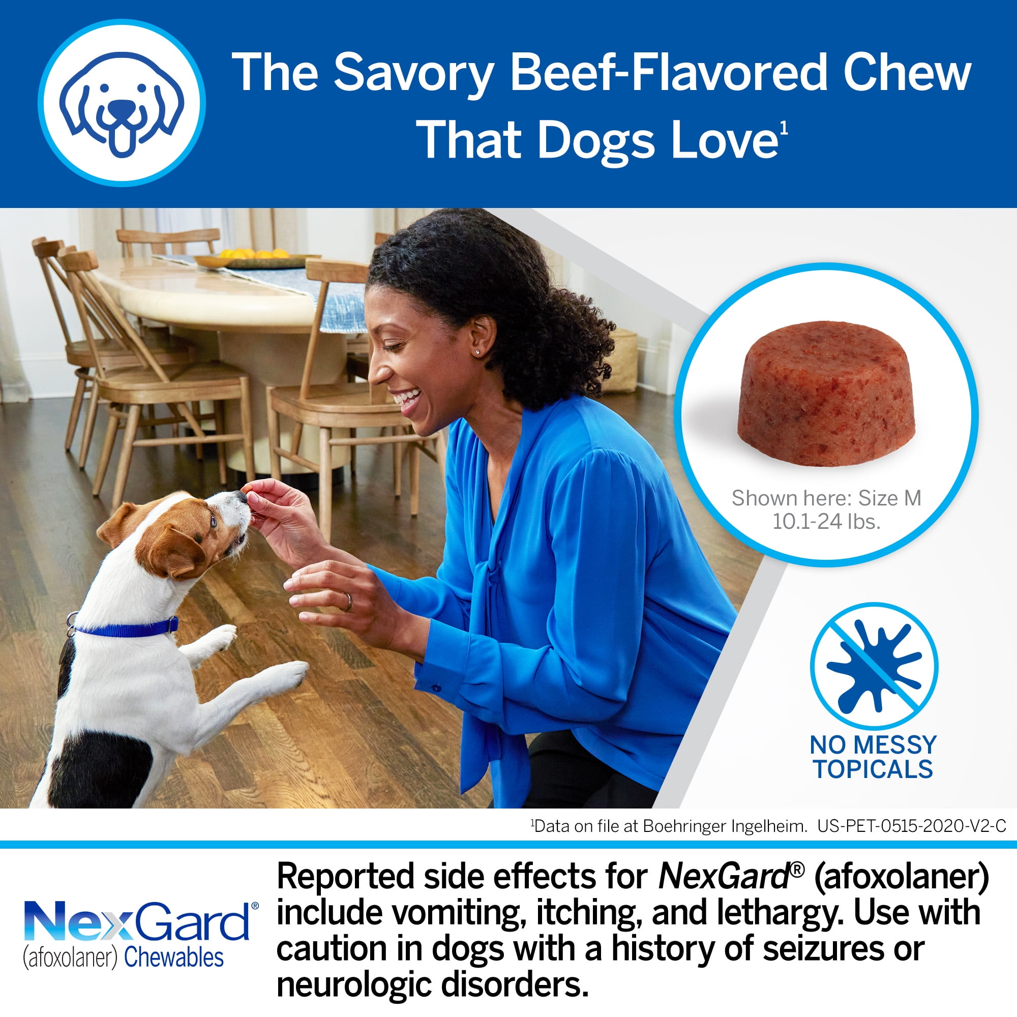 NEXGARD CHEWABLES FOR DOGS, 60.1-121 LBS, (RED BOX), 6 CHEWABLE TABLETS, BUNDLE OF 2 (12-MOS. SUPPLY)