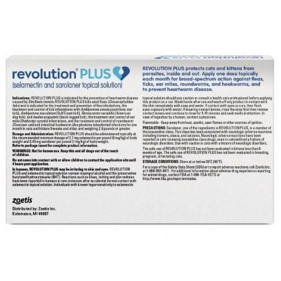 REVOLUTION PLUS TOPICAL SOLUTION FOR CATS, 11.1-22 LBS, (GREEN BOX), 12 DOSES (12-MOS. SUPPLY)