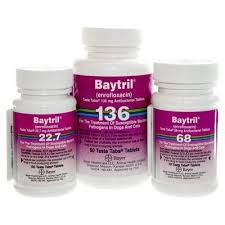 BAYTRIL (ENROFLOXACIN) TASTE TABS FOR DOGS & CATS, 136-MG, 30 FLAVORED TABLETS