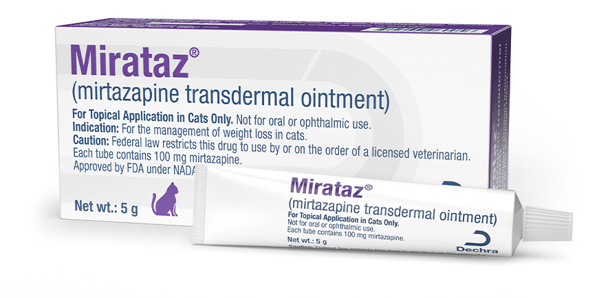 MIRATAZ (MIRTAZAPINE TRANSDERMAL OINTMENT) FOR CATS, 5-G TUBE, 2 COUNT