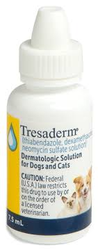 TRESADERM (THIABENDAZOLE, DEXAMETHASONE, NEOMYCIN SULFATE SOLUTION) TOPICAL SOLUTION FOR DOGS & CATS, 15-ML, 2 COUNT