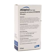 ATOPICA (CYCLOSPORINE) ORAL SOLUTION USP MODIFIED FOR CATS, 100 MG/ML, 17-ML