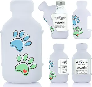 VIAL SAFE FOR PETS INSULIN VIAL PROTECTOR FOR VETSULIN, CAT/DOG PAW PRINTS, 2 PACK