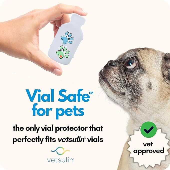 VIAL SAFE FOR PETS INSULIN VIAL PROTECTOR FOR VETSULIN, CAT/DOG PAW PRINTS, 2 PACK