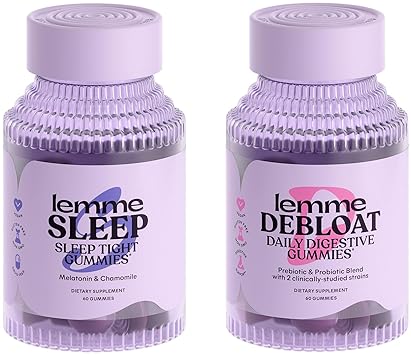 LEMME SLEEP DEBLOAT BUNDLE - DRUG-FREE SLEEP DIGESTIVE GUMMIES WITH PROBIOTICS, 60 CT