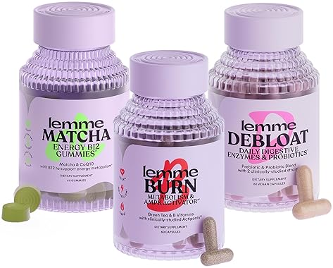 LEMME BURN DEBLOAT BUNDLE FAT BURNER, BLOATING RELIEF ENERGY B12 GUMMIES, 60 CT EACH