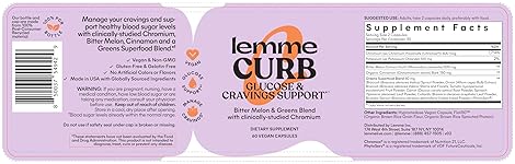 LEMME CURB CARB METABOLISM CRAVINGS SUPPORT WITH CHROMIUM PICOLINATE, BITTER MELON - 120 CAPS