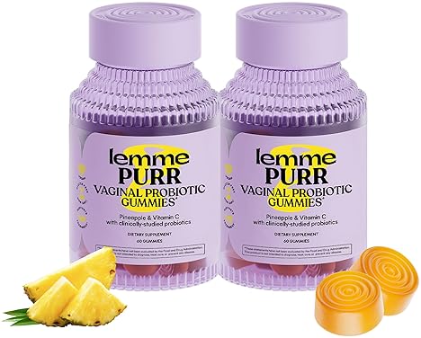 LEMME PURR VAGINAL PROBIOTIC GUMMIES FOR WOMEN PH BALANCE, YEAST FLORA SUPPORT, VITAMIN C, PINEAPPLE