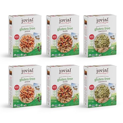 JOVIAL ORGANIC WHOLE GRAIN BROWN RICE PASTA VARIETY PACK PENNE, FUSILLI, CASERECCE, GLUTEN-FREE, DAI
