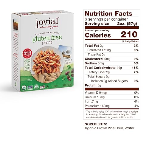 JOVIAL ORGANIC WHOLE GRAIN BROWN RICE PASTA VARIETY PACK PENNE, FUSILLI, CASERECCE, GLUTEN-FREE, DAI