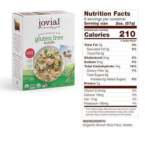 JOVIAL ORGANIC BROWN RICE PASTA VARIETY PACK FARFALLE, PENNE ELBOWS, GLUTEN DAIRY FREE, 12OZ X3