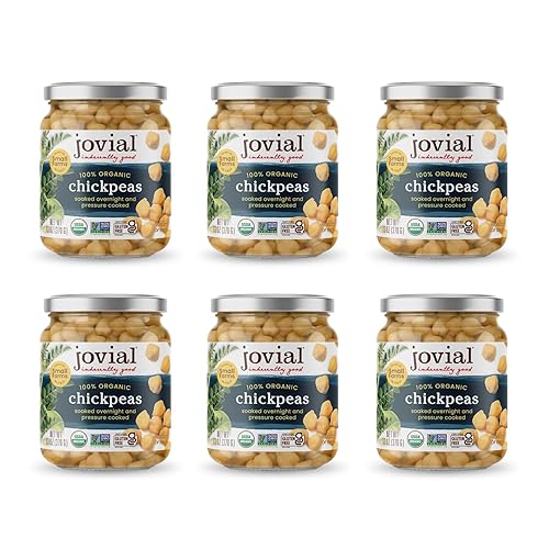 JOVIAL ORGANIC CHICKPEAS 13OZ PACK OF 6 GLUTEN-FREE, NO ADDITIVES, HIGH FIBER, ITALY