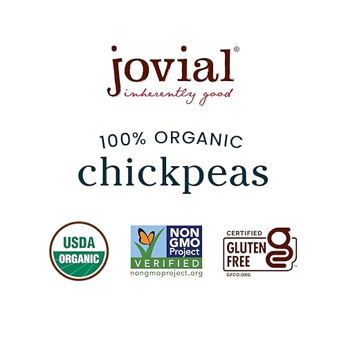 JOVIAL ORGANIC CHICKPEAS 13OZ PACK OF 6 GLUTEN-FREE, NO ADDITIVES, HIGH FIBER, ITALY