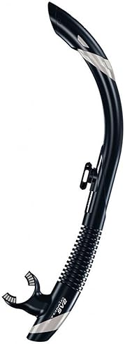 ATOMIC AQUATICS SV2 FLEX DIVE SNORKEL BLACK SILVER, FLEXIBLE HIGH-PERFORMANCE SNORKEL
