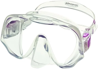 ATOMIC AQUATICS FRAMELESS DIVE MASK MEDIUM CLEAR PURPLE DURABLE, COMFORTABLE SNORKELING GEAR