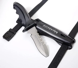 ATOMIC AQUATICS TI6 TITANIUM DIVE KNIFE WITH BLUNT TIP DURABLE CORROSION-RESISTANT BLADE