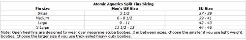 ATOMIC AQUATICS LARGE SPLIT FINS IN SMOKE HIGH-PERFORMANCE SCUBA DIVING FINS