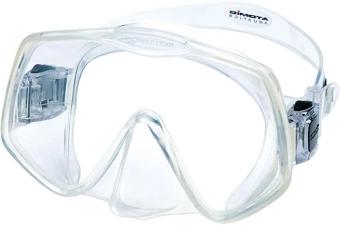 ATOMIC-AQUATICS FRAMELESS 2 SCUBA SNORKEL MASK WIDE CLEAR VIEW, SOFT SEAL, TRAVEL CASE