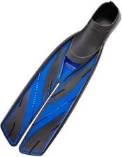 ATOMIC AQUATICS HIGH PERFORMANCE FULL FOOT SPLIT FINS SIZE 6-7, BLUE SCUBA DIVING GEAR