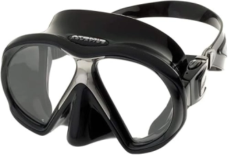 ATOMIC AQUATICS SLIM FIT SUBFRAME MASK IN BLACK LIGHTWEIGHT, COMFORTABLE FACE COVERING FOR EVERYDAY USE