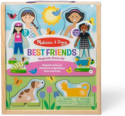 MELISSA DOUG BEST FRIENDS WOODEN MAGNETIC DRESS-UP DOLLS PLAY SET 78 PIECES PRETEND PLAY