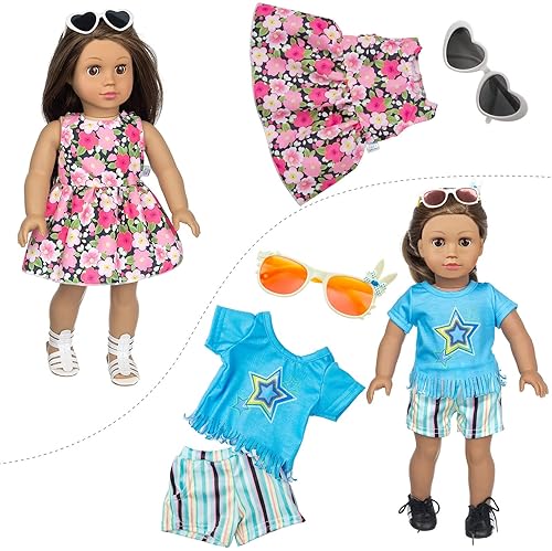 BDDOLL 23-PIECE 18-INCH DOLL CLOTHES ACCESSORIES FOR OUR GENERATION DOLLS 10 COMPLETE OUTFITS