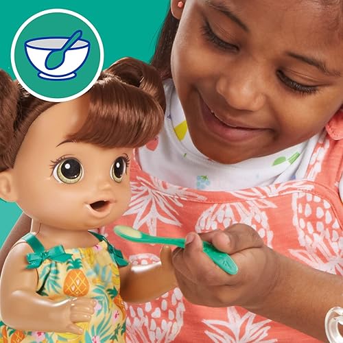 HASBRO BABY ALIVE MAGICAL MIXER BABY DOLL TROPICAL TREAT WITH BLENDER ACCESSORIES, DRINKS, WETS, EATS, BROW