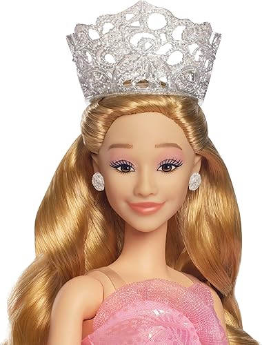 MATTEL UNIVERSAL WICKED DELUXE GLINDA DOLL WITH CROWN SCEPTER, MOVIE-INSPIRED POSEABLE