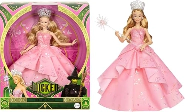 MATTEL UNIVERSAL WICKED DELUXE GLINDA DOLL WITH CROWN SCEPTER, MOVIE-INSPIRED POSEABLE