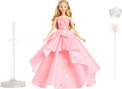 MATTEL UNIVERSAL WICKED DELUXE GLINDA DOLL WITH CROWN SCEPTER, MOVIE-INSPIRED POSEABLE