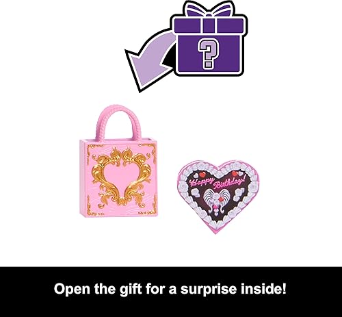 MATTEL MONSTER HIGH CUPID ASTERIA BIRTHDAY DOLL IN PINK RED DRESS WITH PARTY ACCESSORIES SET