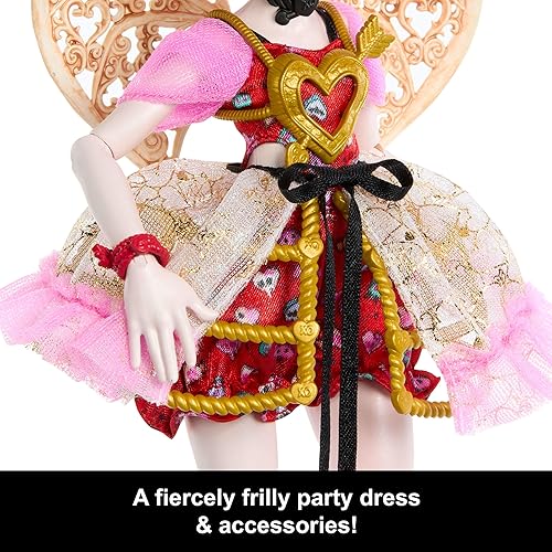 MATTEL MONSTER HIGH CUPID ASTERIA BIRTHDAY DOLL IN PINK RED DRESS WITH PARTY ACCESSORIES SET