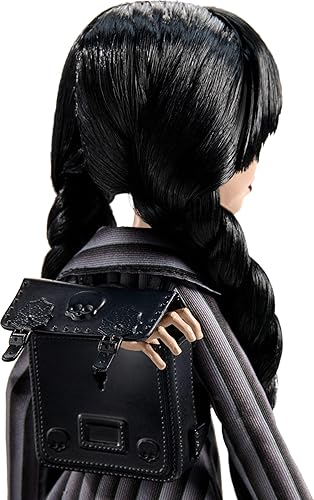 MATTEL MONSTER HIGH WEDNESDAY ADDAMS DOLL WITH ACCESSORIES, NEVERMORE ACADEMY OUTFIT, THING STAND