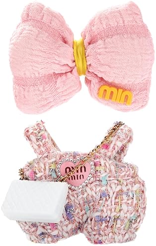 LABUBU 17CM DOLL CLOTHES SET HEART DRESS, HAIRBAND BAG FOR LUXURY CHIC ENERGY SERIES